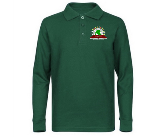 Youth Green Long Sleeve Polo- Empowerment Academy