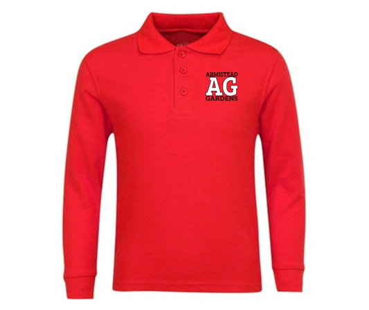Youth Red Long Sleeve Polo- Armistead