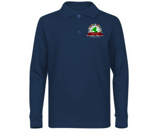 Youth Navy Long Sleeve Polo- Empowerment Academy
