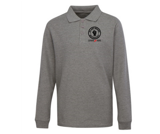 Grey Long Sleeve Polo- ConneXions