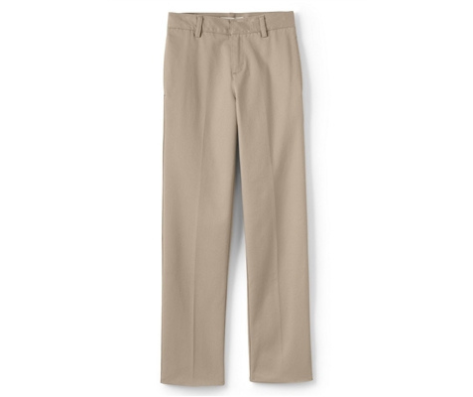 Boys Khaki Flat Front Pants- SEED School MD