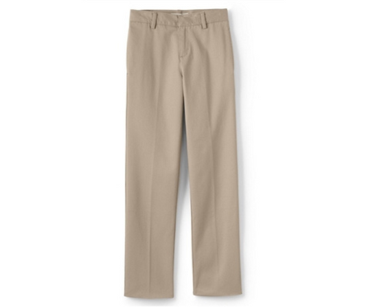 Boys Khaki Uniform Flat Front Pants- Paca