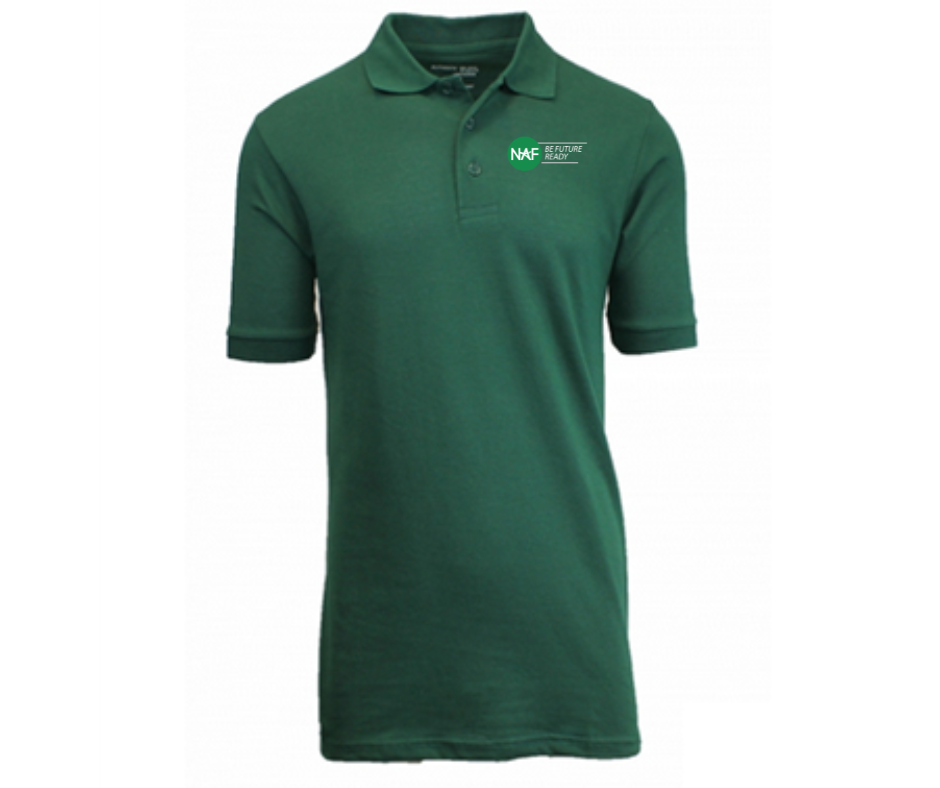 Youth Green Short Sleeve Polo- NAF